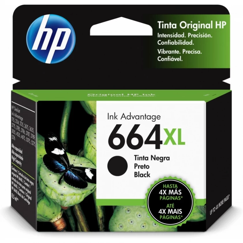 Cartucho De Tinta Hp 664Xl Negra Original (F6V31Al) - F6V31AL
