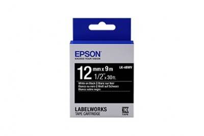 Cinta Epson Lk 4Bwv Blanco/Negro 12Mm - LK-4BWV