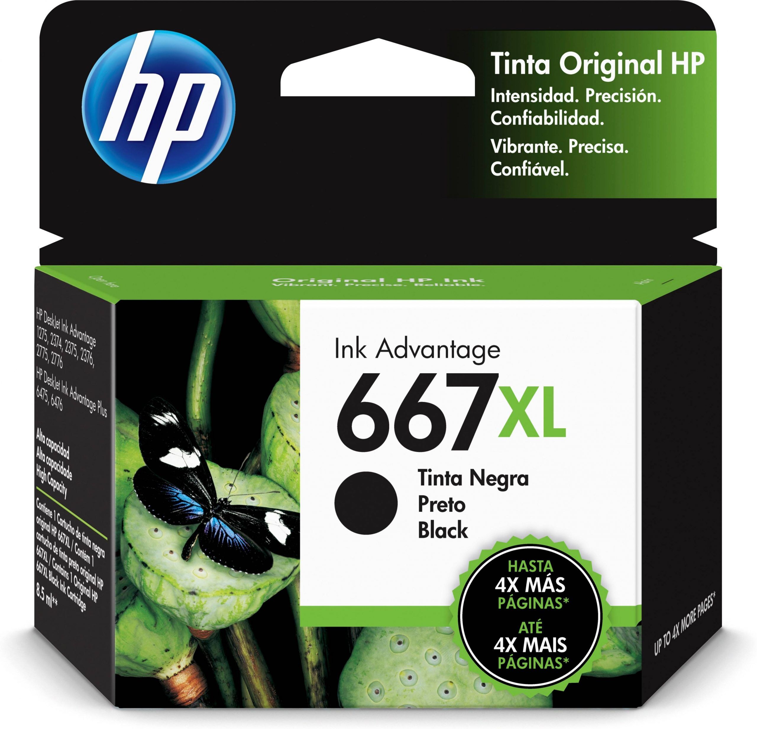 Cartucho De Tinta Hp 667Xl Negro Original (3Ym81Al) - 3YM81AL