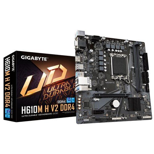 Tarjeta Madre Gigabyte H610M H V2 DDR4 - Socket 1700 - 2x DDR4 - 2133/2933/3200MHz - HDMI - VGA - USB 2.0/3.2 - Micro ATX - H610M H V2 DDR4