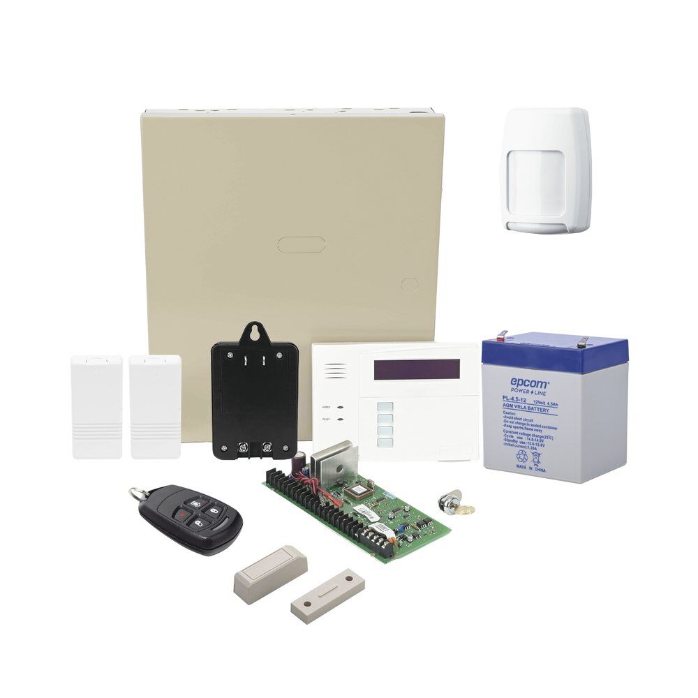Kit de Seguridad Honeywell - Panel de Alarma VISTA48 - Sensor Inalámbrico de Movimiento - Contactos Magnéticos - Contactos con Imanes - Control Remoto Inalámbrico - Batería - Transformador - Gabinete - VISTA48ECORF/6160RF