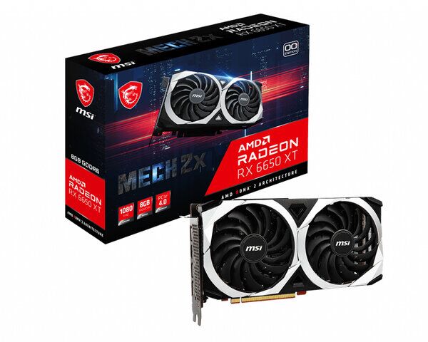 Tarjeta de Video MSI Radeon RX 6650 XT MECH 2X 8G OC - 8GB - 128-Bit - PCI-E 4.0 - GDDR6 - DisplayPort - HDMI - RX 6650 XT MECH 2X 8G OC