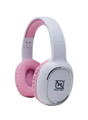 Audífonos Necnon NBH-04 PRO - Inalámbricos/Alámbricos - 3.5mm - Bluetooth - Blanco con Rosa - NBAB042200